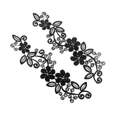 

2pcs WhiteBlack DIY Accessories Lace Polyester Wild Decorative Stickers Shirt Dress Clothes Hollow Collar