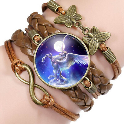 

Unicorn Time Gem Multilayer Manual Weaving Bracelet Creative Alloy Bracelet Hot Gift