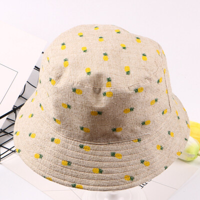 

2019 new fishermans Hat Korea ladies spring&summer pineapple basin Hat simple personality Hat Hat couple Hat tide