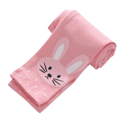 

Autumn Newborn Baby Girls Pants Cotton Leggings Elastic Waist Cartoon Rabbit Design Toddler Bottom 2019