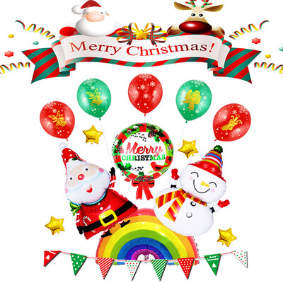 

YIWULACartoon Santa Claus Snowman Foil Balloons Christmas Party Decorations Party