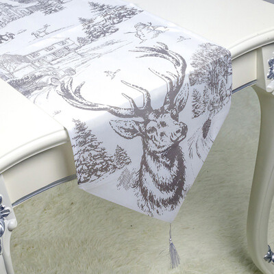 

1PC 35x200cm Christmas Table Runner Mat Tablecloth Christmas Flag Home Party Table Decoration For Christmas Table Runner