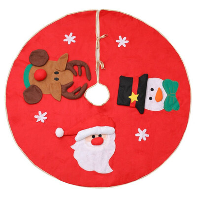 

100cm Durable Delicate Cartoon Christmas Tree Skirts Santa Claus Elk Anti-dust Home Decoration