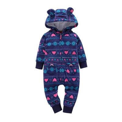 

Baby Winter Rompers Fleece Plus Velvet Light Warm Jumpsuit Newborn Dinosaur Printed Clothing Costumes