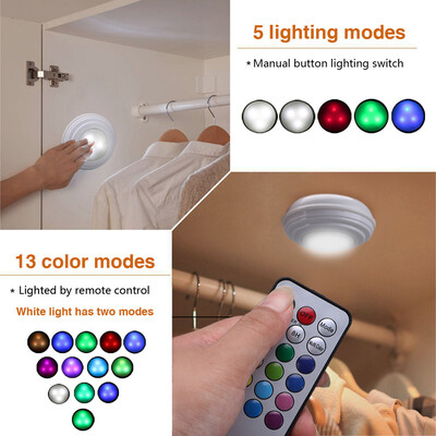 

〖Follure〗5pcs Wireless LED Remote Control Battery Under Cabinet Night Light Wall Lamp