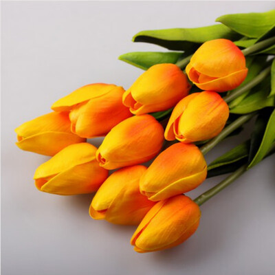 

10pcs Artificial Silk PU Tulips Fake Artificiales Bouquets Party Decor Tulips Wedding Decorative Flowers