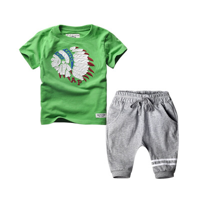 

Summer Baby Boy Clothes Short Sleeve Casual T-shirt Pant Trousers Clothes Set 2pcs 1-6T Baby Clothes