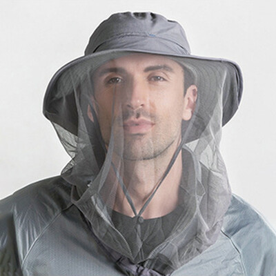 

Mosquito Head Face Net Hat Hidden Mesh Protection Bug Bee Hiking Fishing Outdoor