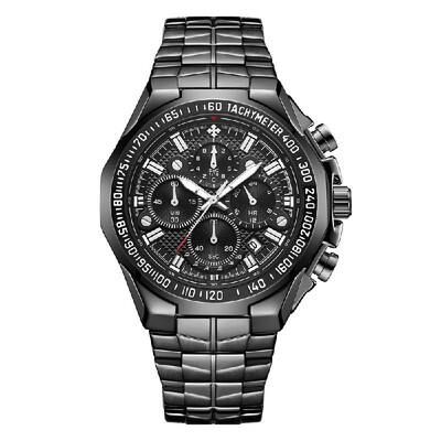 

WWOOR 8868 Business Quartz Men Watch 5ATM Waterproof Military Sports Luminous Watch Chronograph Calendar Skeleton Wristwatch with