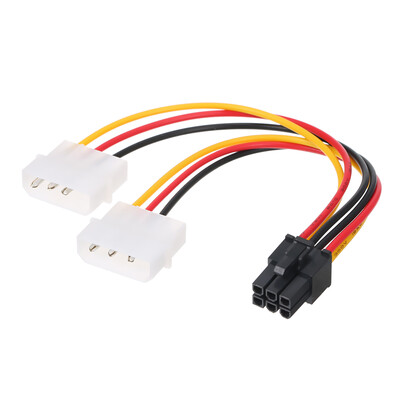 

4p to 6p Power Cable Graphics Video Card 4 Pin Molex to 6 Pin PCI-Express PCIE Power Supply Cable Cord