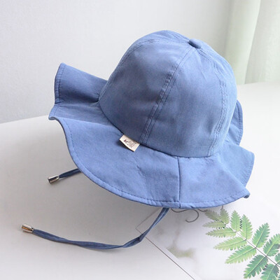

Summer Baby Sun Hat Girls Bucket Beach Cap Wavy Brim Infant Toddler 6-24 Months