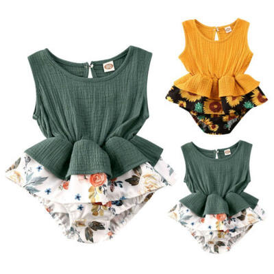 

US Summer Baby Girl Infant Ruffle Skirt Romper Jumpsuit Bodysuit Outfits Clothes