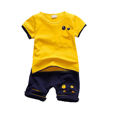 

Summer Baby Boys Clothes Short Sleeve Cartoon Eyes Print Tops T-shirt Shorts Toddler Casual Outfits Sets