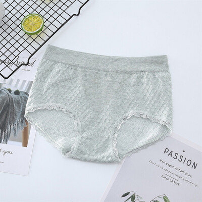 

Women Cotton Panties Breathable Mid-Rise Briefs Female Lace Underwear Panties