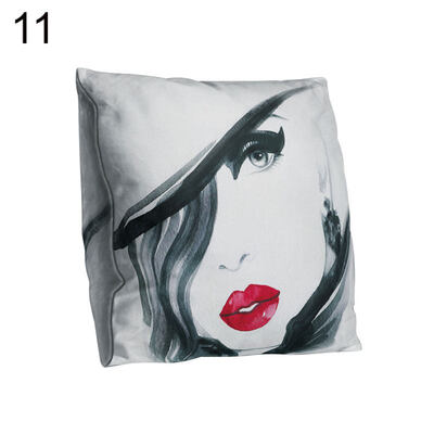 

Double-sided Print Beauty Head Portrait Pillow Case Cushion Cover Sofa Car Decor