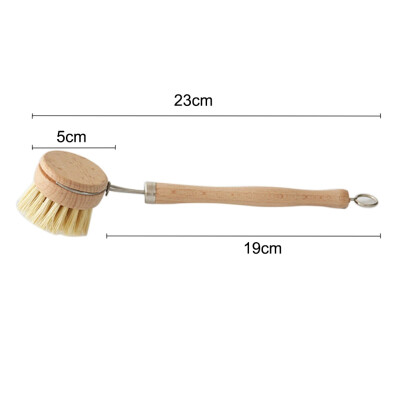 

Long Handle Pan Pot Brush Dish Bowl Washing Cleaning Brush Natural Wooden Household Kitchen Cleaning Tools