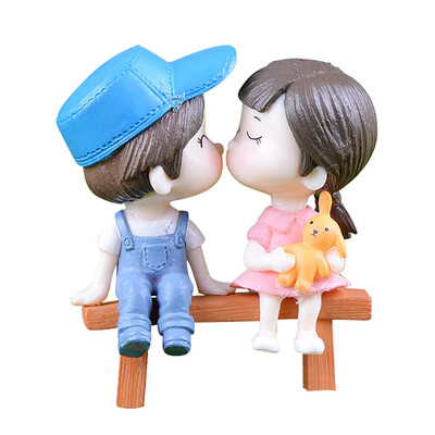 

Gobestart 1 Set Cute Lovers Chair Miniature Landscape DIY Ornament Garden Dollhouse Decor