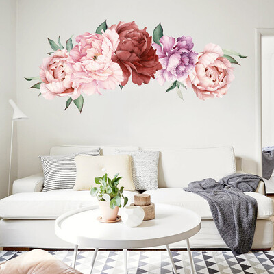 

Gobestart Peony Rose Flowers Wall Sticker Art Nursery Decals Kids Room Home Decor Gift