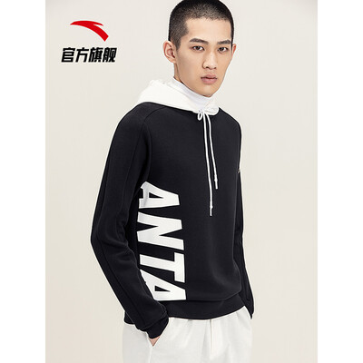

Anta ANTA 95917718 sweater men 2019 spring new casual sports round neck pullover sweater mens hatless tide official website flagship store base black  male 175