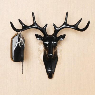 Wall Mount Deer Head Key Holder Hanger Nail Free Reusable Adhesive Jewellery Display Rack Bathroom Towels Hanger Key Holder Wall