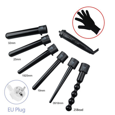 

5 In 1 Hair Styling Tool Set Curling Iron Electric Hairs Curler Wand With Heat Protective Glove Temperature Control