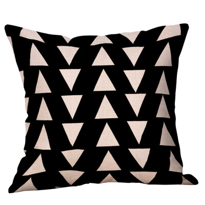 

〖Follure〗Black&White Pattern Printed Cotton Linen Throw Pillow Cases Sofa Cover Decor