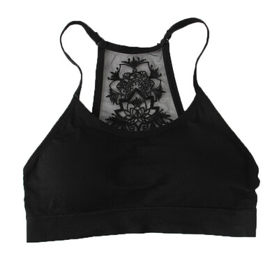 

Women Beauty Back Lace Patchwork Tube Tops Sexy Lace Bottoming Camisole Solid Color Padded Bra Underwear Female New