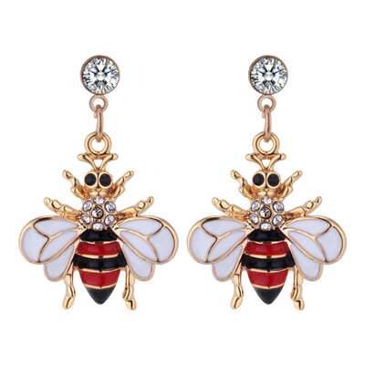 

Lovely Cute Honeybee Insect Earrings Fashion Women Glitter Crystal Earring Jewelry Gift
