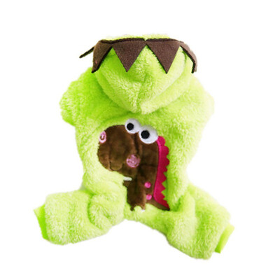 

Dog Cat Clothes Small Puppy French Bulldog Jumpsuit Dinosaur Pattern Design Halloween Party Warm Fleece Coat Pet Winter Jacket