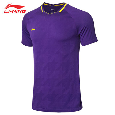 

Li Ning LI-NING New 19-year All-British Open Fan TD Edition Mens Tops One Piece Sweat-absorbent Quick-drying AAYP025-1 Purple  Code180