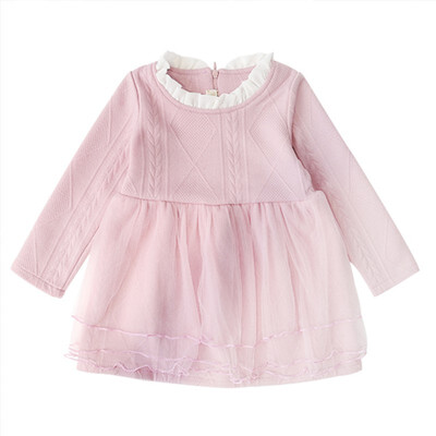 

Girls Dress Lace Knit Long Sleeve Princess Dress Brand Girls Clothes Children Clothing European&American Style Girls Dresses