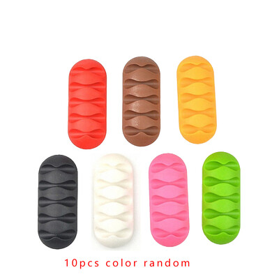 

10Pcs Multipurpose Wire Cord Clip Cable Tidy Holder Drop Clips Organizer Line Fixer Winder Random Color