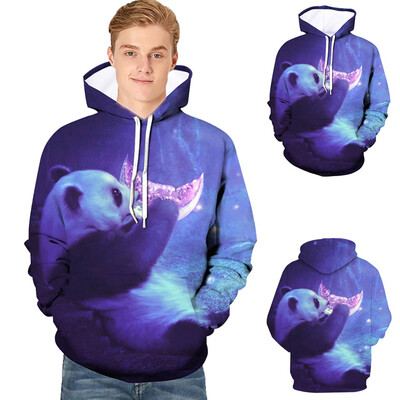 

Toponeto Mens 3D Printed Jacket Long Sleeve Hooded New Style Coat Hoodie Blouse Tops