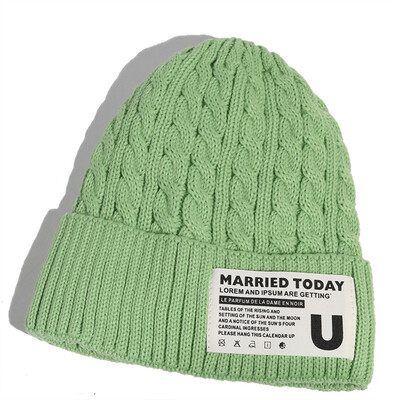 

Woolen hat lady autumn&winter Korean version 100 knitted hats student couples thicken&keep warm cold hats mens tide