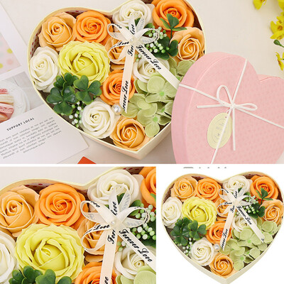 

Gobestart Mothers Day DIY Soap Flower Gift Rose Box Bouquet Wedding Home Festival Gift