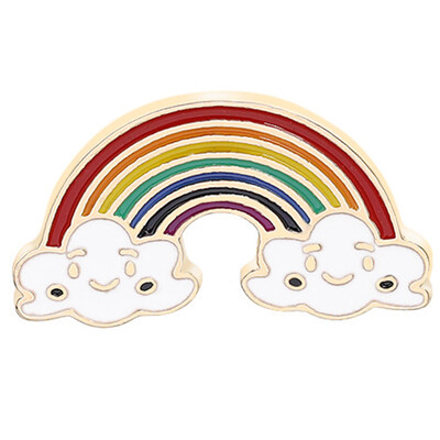 

Hot Lovely Summer Holiday Sun Moon Rainbow Cloud Brooch Kawaii Badge Cute Gift