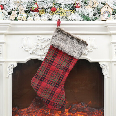 

Tailored Christmas Stockings 18 inches with Large Plaid Snowflake Stockings for Candy