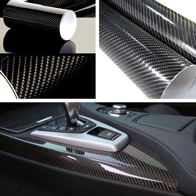 

Car Gloss Glossy Black Carbon Fiber Style Vinyl Wrap Sticker Decal Decoration