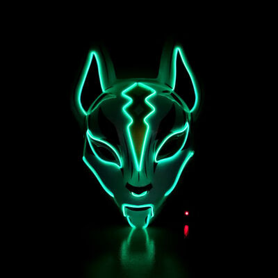 

Fox Face Mask Creative Halloween Glowing Mask Masquerade Bar Party Performance Fearsome Night Light Mask