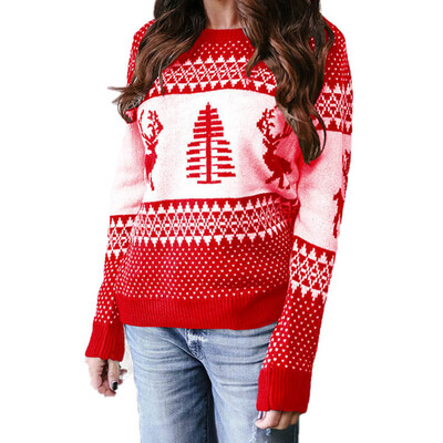 

Yeleo Trosetry Womens Reindeer Christmas Tree Snowflake Ugly Santa Pullover Sweater
