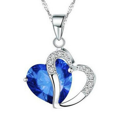 

Fashion Women Heart Crystal Rhinestone Alloy Chain Pendant Necklace Jewelry
