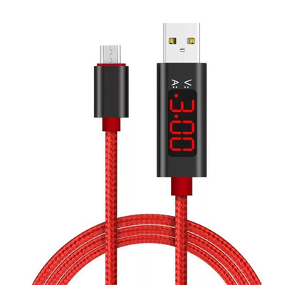 

Micro USB Type C Cable 12M39ft Voltage&Current Display Nylon Braided Durable 8 PIN Charging Sync Data Cable for iPhone