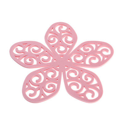 

Hollow Flower TPR Anti-Slip Heat Insulation Pad Coaster Bowl Pan Place Mat Decor