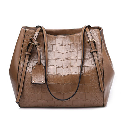 

Tailored Fashion Womens Solid Color Large Capacity Leather Shoulder Bag Handbag