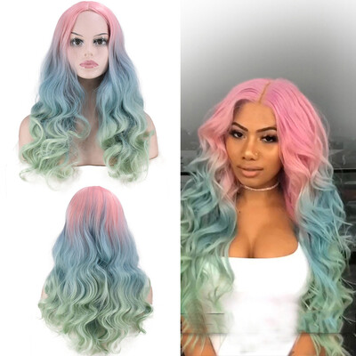 

Tailored Womens Fashion Wig Multicolor Synthetic Hair Long Wigs hair Wave Wig