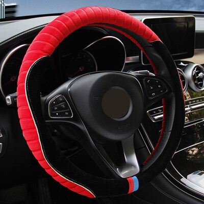 

Super Soft Warm Black Plush Steering Wheel Cover Anti-skid 37cm-38cm For Winter