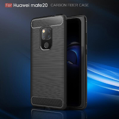 

Phone Case Carbon Fiber Wire Drawing TPU Phone Protection Cover Simple Lightweight Mobile Phone Protector for HUAWEI Mate 20 Pro