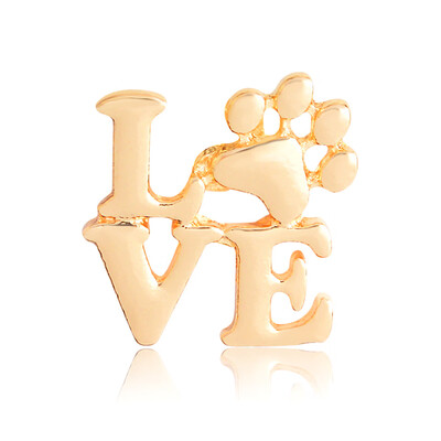 

New Love Paw Brooch Dog Paws Cat Kitten Claw Pins Gold Silver Color Sweater Pin Badge Gift