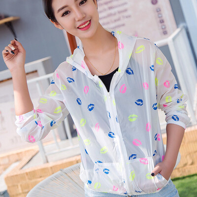 

Women Thin Long Sleeve Blouse Summer New Hooded UV Rays Protection Summer Blouse Zipper Sun Protection Tops Blusa