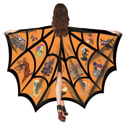 

Rotating Fairy Wings Chiffon CloakWith Neck Sleeve Hand Pull Position Suitable Halloween Party Masquerade Decorations Cloak